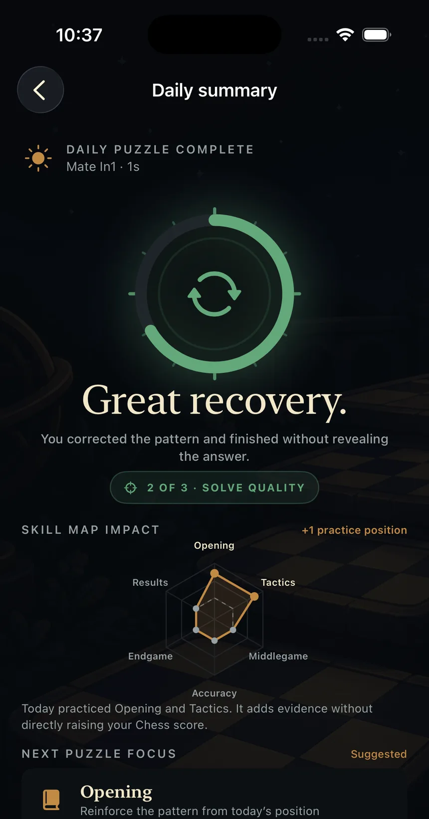 A skill map and personalized next practice recommendation